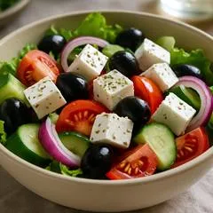 Греческий салат с фетой и оливками: сочный классический рецепт