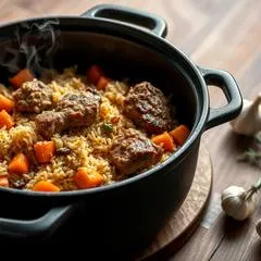 Плов из свинины в казане: пряный и рассыпчатый