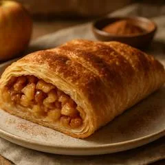 Нежный яблочный штрудель с корицей из слоёного теста